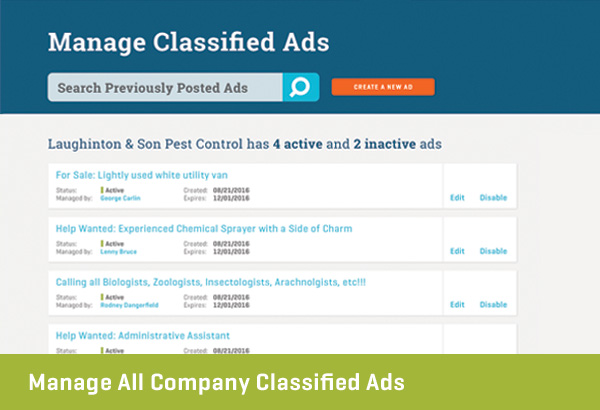 Managed All Company Classified Ads
